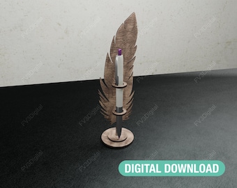 Feather Pen Holder Laser Cut Files: Original Office or Home Decor (Digital Download)