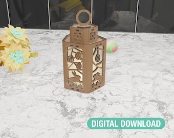 Easter Bunny Lantern Laser Cut Files: DIY Home Decor (Digital Download)