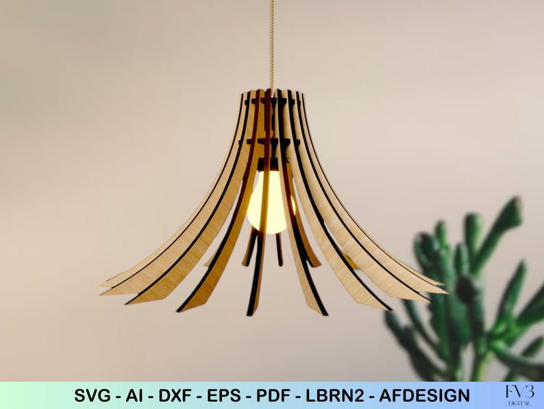DIY Lamp Laser Cut Files – Easy Assembly Digital Pattern (pdf, Svg, Dxf ...
