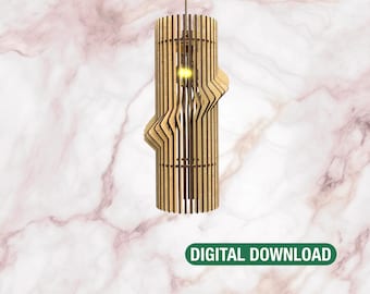 Zylinderförmige Lampe Laser Cut Files: Minimalistisches Design (Digitaler Download)