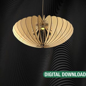 Eleganti file tagliati al laser per lampade ovali - Modello digitale facile da assemblare per un arredamento fai da te elegante e un lavoro artigianale senza sforzo