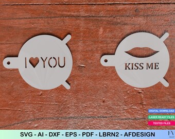 Love Phrase Stencils: Valentine's Day Cappuccino Art (Digital Download)