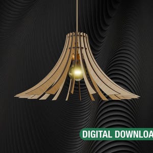 DIY Lamp Laser Cut Files - Easy Assembly Digital Pattern for Crafting. Simple Assembly Lamp - Digital Laser Cut Files for Home DIY Project.