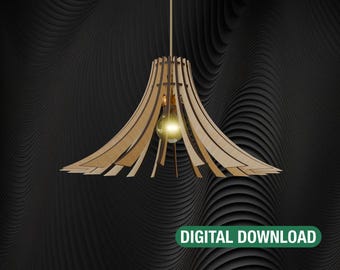 DIY-Lampen-Laserschnittdateien - Einfache Montage Digitales Muster (pdf, svg, dxf)