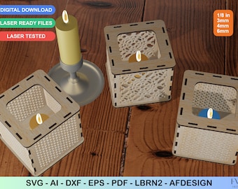 Laser Cut Candle Holder Lamp: Lantern SVG Files (Digital Download)