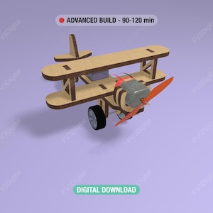 Pliki wycinane laserowo do samolotów z napędem śmigłowym – projekt inżynierii STEM (pobranie cyfrowe)