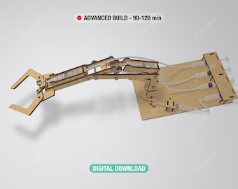 Hydraulic Robotic Arm Laser Cut Files – Working STEM Model - SVG, DXF Files