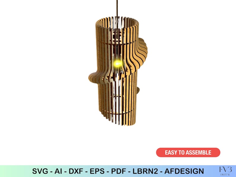 Cylindrical Lamp Laser Cut Files: Minimalist Design (digital Download ...