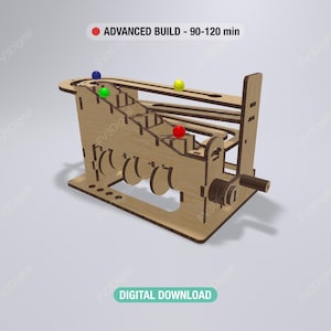 マーブルラン レーザーカットファイル – DIYキネティックメカニカルデスクトイ | 3mm、4mm、1/8インチのプラン