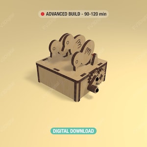 Chicken Automaton Laser Cut Files – Kinetic Desk Toy SVG – Mechanical Gear Model – DIY STEM Project