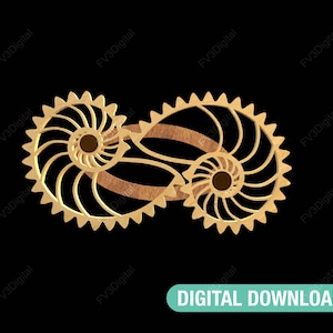 File tagliati al laser Nautilus Spinning Wheels Toy - Puzzle con ingranaggi meccanici per progetti fai da te, apprendimento STEM e decorazioni