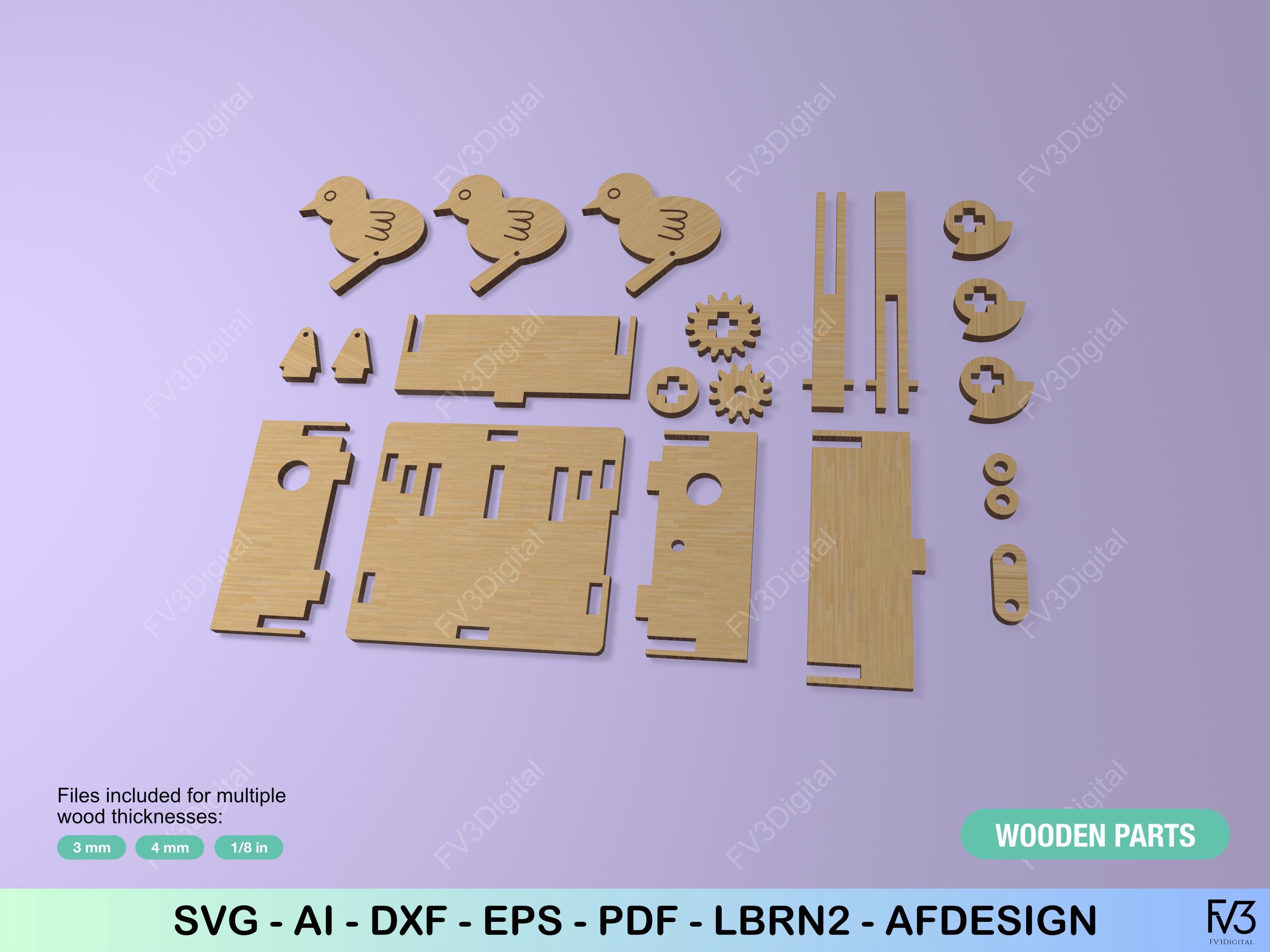 Kinetic Chicken Desk Toy Laser Cut Files – Mechanical Automaton SVG ...