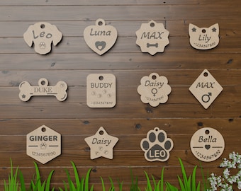 Laser Cut Pet Tag Design Files: Customizable SVG Template (Digital Download)