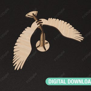 Laser geschnitten Dateien Balancieren Vogel Wissenschaft Spielzeug SVG Digital Download - DIY Floating Bird Projekt in 2 Größen für Spaß und Lernen