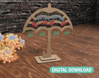 Umbrella Earring Holder SVG: Laser Cut Jewelry Stand (Digital Download)