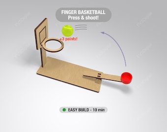 Finger Basketball Game Laser Cut Files - Easy Build Wooden Toy (10 min build)