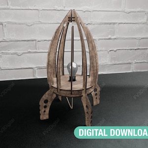 Laser Cut Rocket Lamp Files: DIY Craft Project (Digital Download)