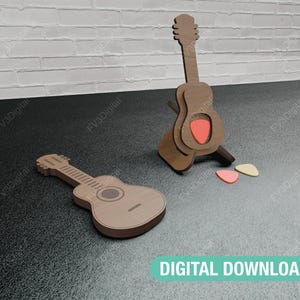Lasergesneden hoessjabloon voor plectrums met ondersteuning voor digitale ontwerpbestanden - DIY plectrumboxkit lasersnijmachinebestanden voor 6 plectrums