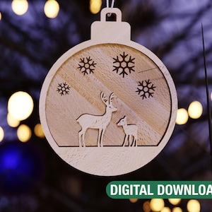 Laser Cut Dateien Bundle 6 geschichtete Weihnachtsbaum Ornamente Einzigartige DIY Urlaub Dekor & personalisierte Geschenke für eine magische Weihnachtszeit