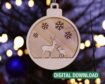 Layered Christmas Tree Ornament Laser Cut Files: DIY Holiday Decor (Digital Download)