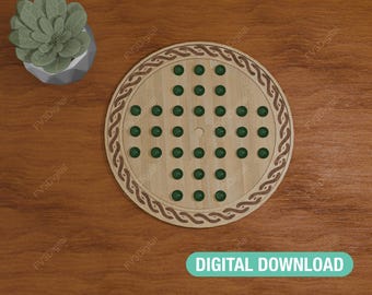 Juego de solitario cortado con láser: Rompecabezas de madera (descarga digital)