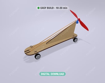 Propeller Car Laser Cut Files | STEM Toy, Kinetic Vehicle Plan (Digital Download)