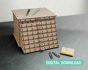 Laser Cut Pen Box with Drawers: DIY Pen Display (Digital Download)