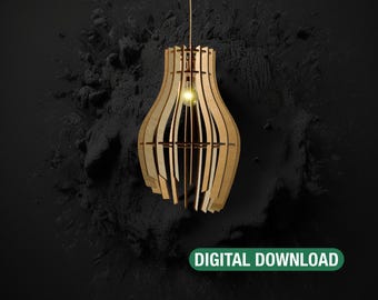 Asymmetrische Lampe Laser Cut Files: Home DIY Projekt (Digitaler Download)