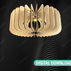 Geometric Pendant Lamp Laser Cut Files: DIY Wood Lighting (Digital Download)