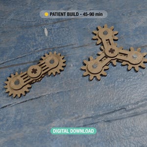 Mechanical Gear Linkage Spinner – Easy Build Kinetic Mechanism | Laser Cut SVG Files