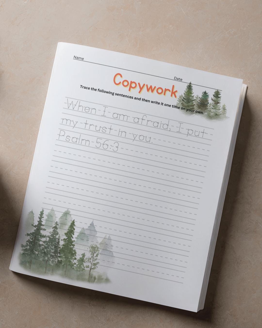 Kids Bible Verse Copywork, Courage Scripture Handwriting Practice (PDF ...