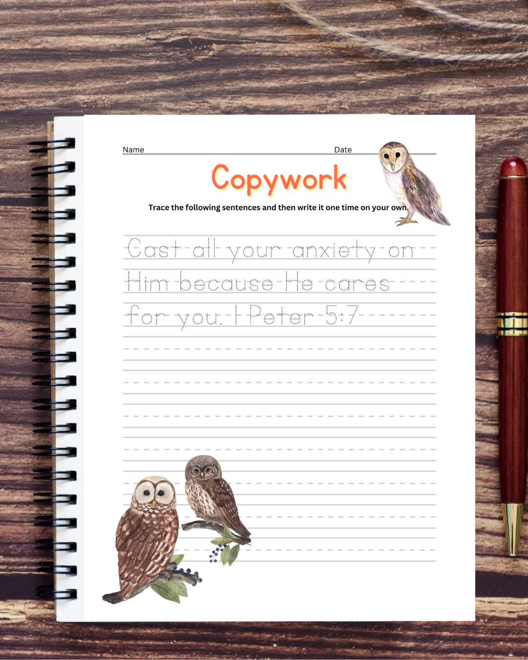 Kids Bible Verse Copywork, Courage Scripture Handwriting Practice (PDF ...
