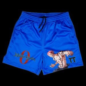 Jujutsu Kaisen 5" Mesh Shorts - with Inner Drawstring and Side Pockets Basketball Shorts Sukuna Shorts