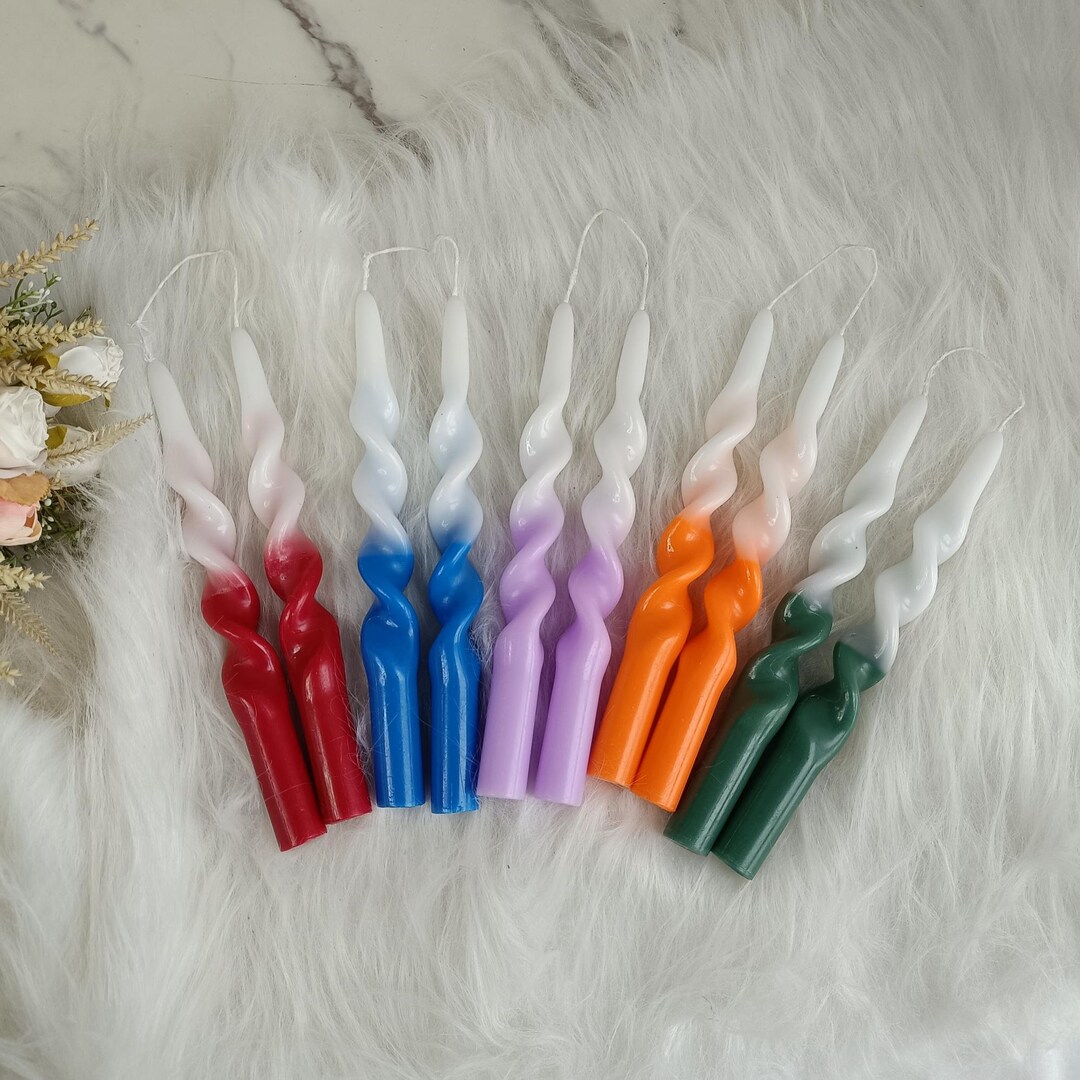 Spiral Twist Candles Room Decor Candle Taper Church Dinner Etsy