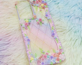 Floral Decoden Phone Case: Pastel Cottagecore Mini Flower Charms