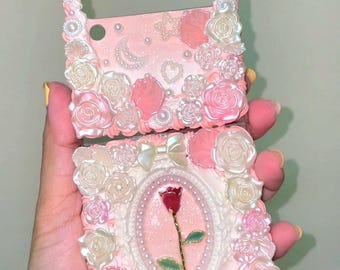 Luxury Handmade Decoden Phone Case: Floral Theme