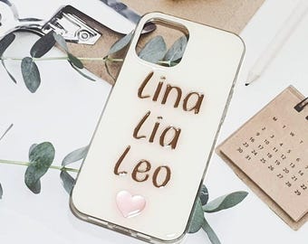 White Personalized Name Phone Case