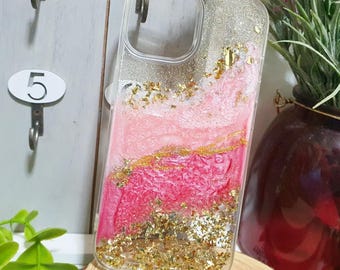 Pink-Gold Marble Design Phone Case