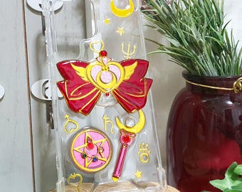 Magical Girl-telefoonhoesje: doorzichtige hars, strik en toverstaf