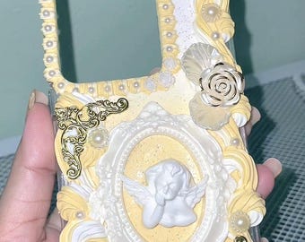 Luxury Decoden Phone Case: Rococo Angel, Baroque Style