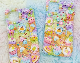 Handmade Decoden Phone Case: Rainbow Sweets Theme