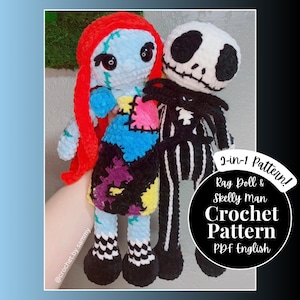Rag Doll & Skelly Man: 2-in-1 Crochet Pattern