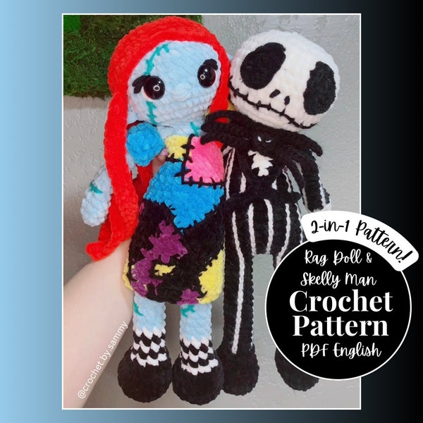 Rag Doll & Skelly Man: 2-in-1 Crochet Pattern