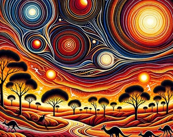 Cosmic Dreaming - Australian Aboriginal Inspired Dot Art