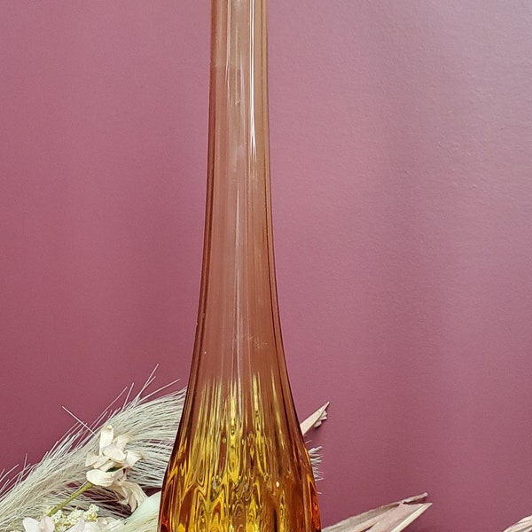 Vintage Amber Swung Vase