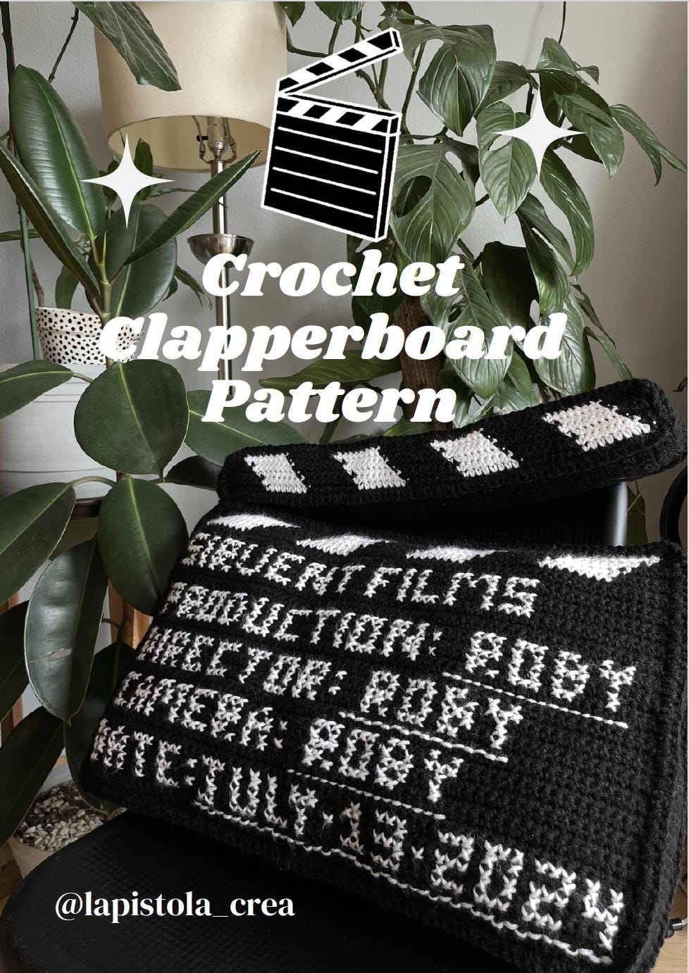 Crochet Film Clapperboard Pattern/Patrón de Claqueta de Cine a Crochet