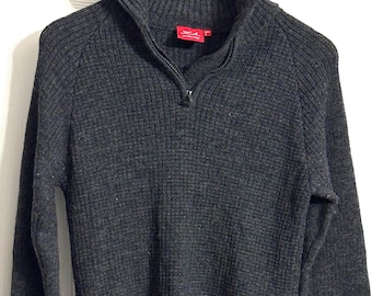 Ulvang 100% Wolle 1/4 Zip Sweater charcoal grau Grösse S