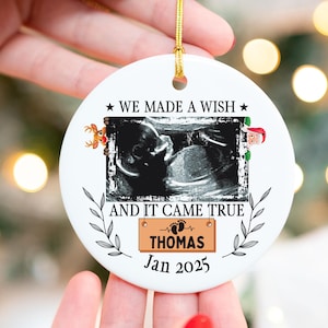 Custom Ultrasound Ornament, Family Christmas Ornament, Personalized Expecting Ornament, Ultrasound Baby Announcement Keepsake Christmas Gift