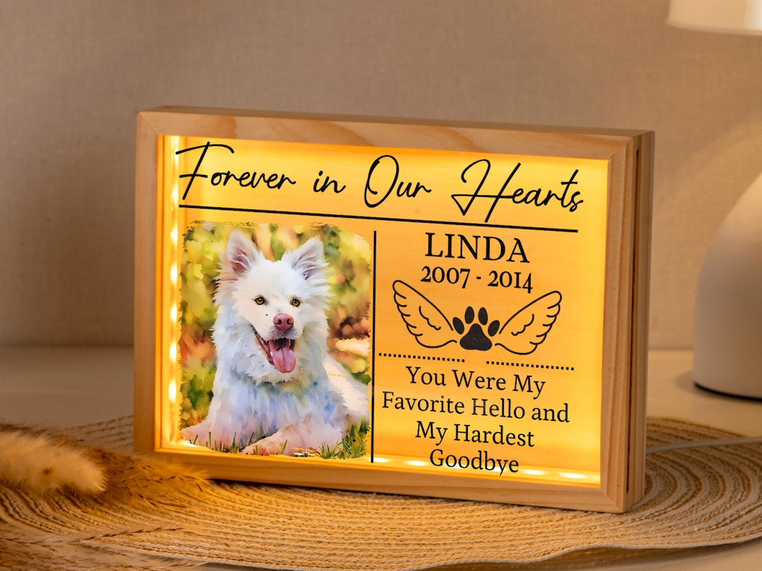Custom Pet Memorial Photo Frame for Dog Mom Pet Loss Gif for Dog Lover ...