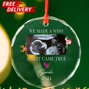 Custom Ultrasound Ornament, Expecting Sonogram Bauble, Baby Announcement Keepsake Christmas Gift, Mother-To-Be Gift, Friends Pregnancy Gift